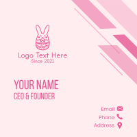 Pink Easter Egg Bunny  Business Card Design