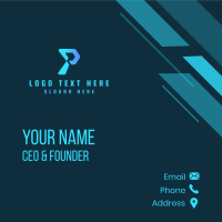 Logistics Delivery Letter P Business Card Design