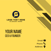 Yellow Electric Letter C Business Card Design