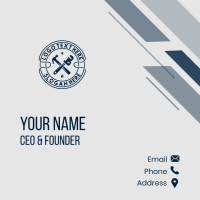 Plumber Wrench Hammer Business Card Design