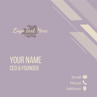 Purple Makeup Cosmetic Wordmark Business Card Design