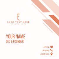 Floral Flower Letter E Business Card Design