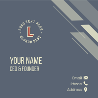 Retro Varsity Lettermark Business Card Design