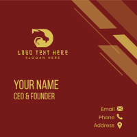 Gold Dragon Letter D  Business Card Design