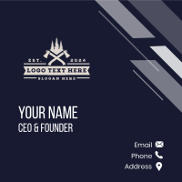 Forest Tree Axe Business Card Design