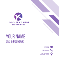 Gradient Purple Letter K  Business Card Design