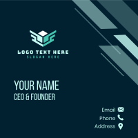 Cube Wings Logistics Business Card Design