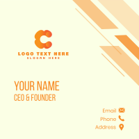 Orange Flower Letter C Business Card Design