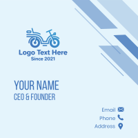 Blue Cool Motorcycle Business Card Design