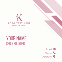 Floral Garden Letter K Business Card Design