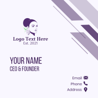 Purple Grape Lady Business Card Design