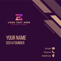 Application Technology Letter E Business Card Design