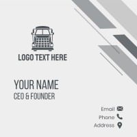 Gray Truck Automobile  Business Card Design