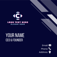 Futuristic Letter C Gaming Business Card Design
