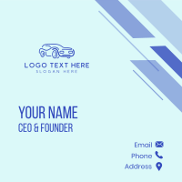 Blue Convertible Car  Business Card Design