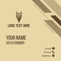 Viking Helmet Ice Cream Business Card Design