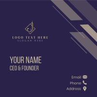 Elegant Jewelry Boutique Letter J Business Card Design