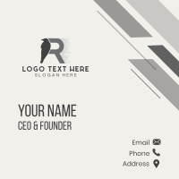 Black Crow Letter R Business Card Design