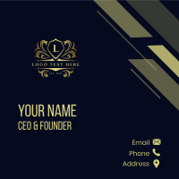 Fancy Crest Shield Business Card Design