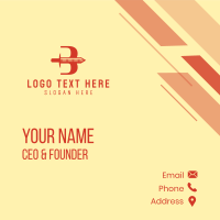 Orange Sword Letter B Business Card Design