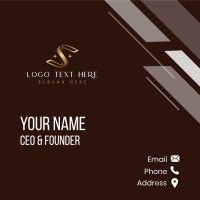 Luxury Ribbon Letter S Business Card Design