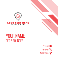 Secure Lock Shield Business Card Design