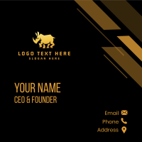 Gold Wild Rhinoceros Business Card Design