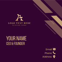 Gold Jewelry Store Letter A Business Card Design