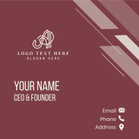 Classic Vintage Letter A Business Card Design