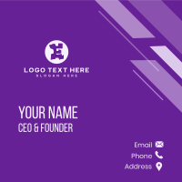 Violet Letter E Business Card Design