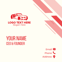 Red Convertible Car Business Card Design