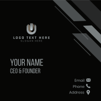 3D Tech Letter U Business Card Design