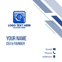 Blue Camera Photography App Business Card Design