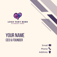 Couple Skull Heart Business Card Design