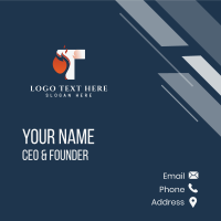 Burning Letter T Business Business Card Design