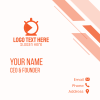 Orange Stopwatch Timer Business Card Design