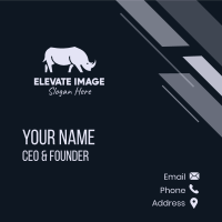 Gray Wild Rhinoceros Business Card Design