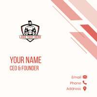 Fitness Muscle Man Business Card Design