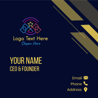 Colorful Arcade Game Flag Business Card Design