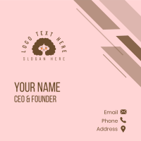 Curly Beauty Lady Business Card Design