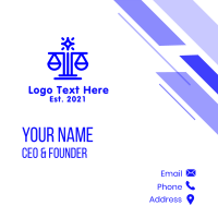 Blue Scale Libra Astrology Business Card Design