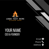 Burning Flame Letter A Business Card Design