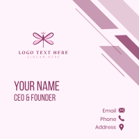 Feminine Beauty Dragonfly Business Card Design