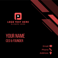 Video Media Player Application Business Card Design