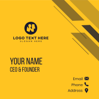 Yellow Letter N Business Card Design