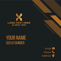 Gold Generic Letter X Business Card Design