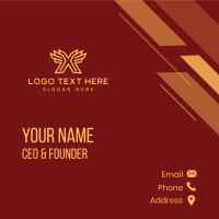 Gold Letter X Outline Business Card Design