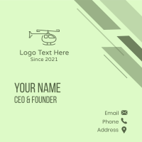 Army Green Helicopter Business Card Design