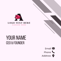 Lip Cosmetic Letter A Business Card Design