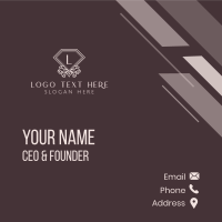 Diamond Floral Shield Business Card Design